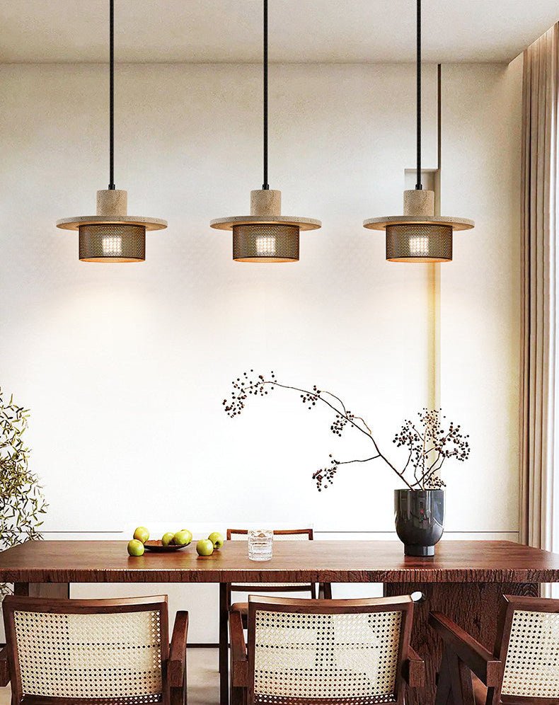 Caldera Travertine Mesh Pendant Lamp