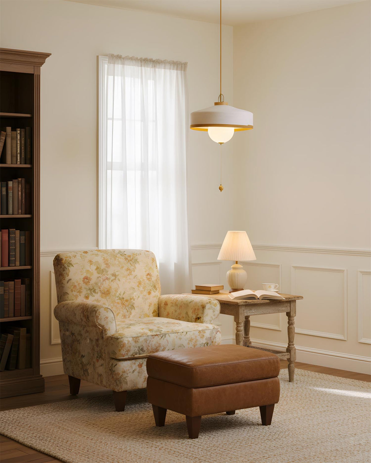 Woven Drum Globe Pendant Lamp