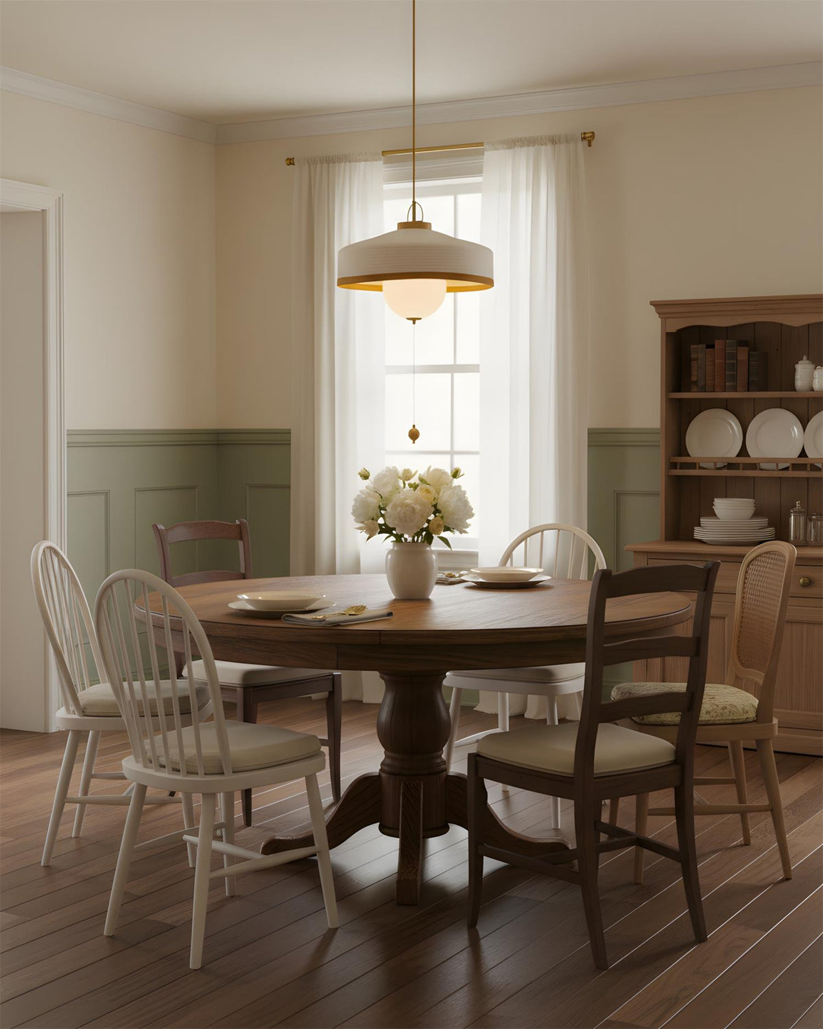 Woven Drum Globe Pendant Lamp