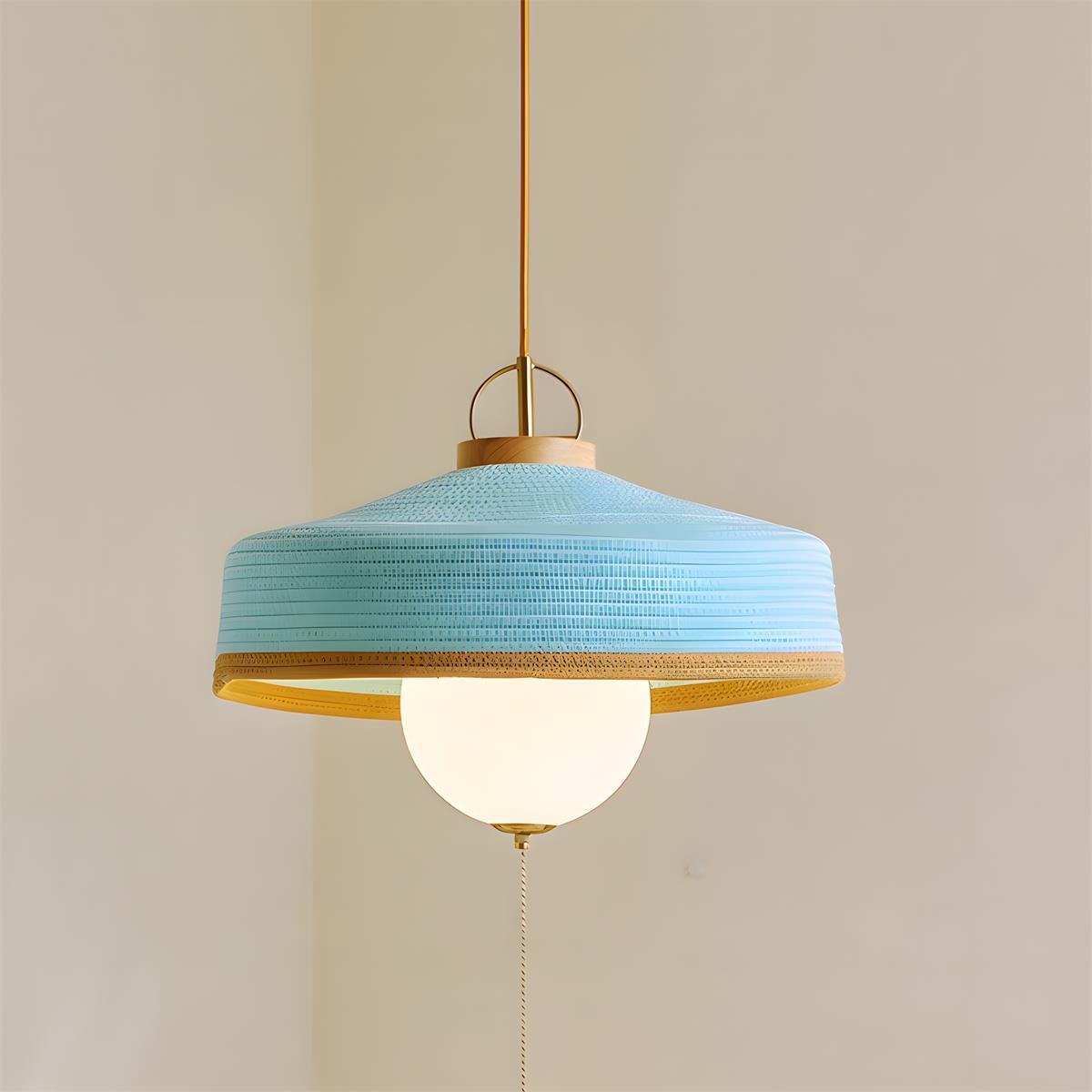 Woven Drum Globe Pendant Lamp