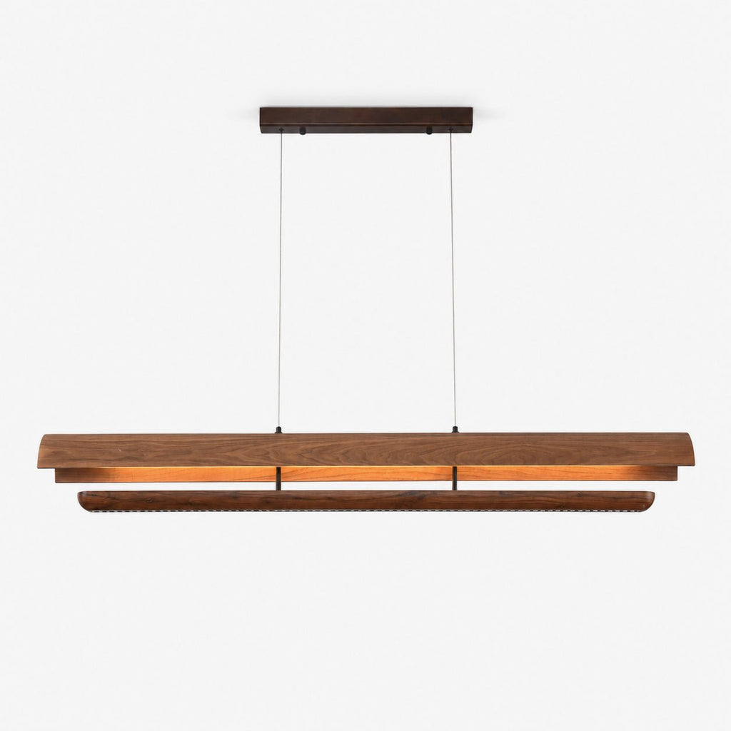 Curved Wood Linear Pendant Light