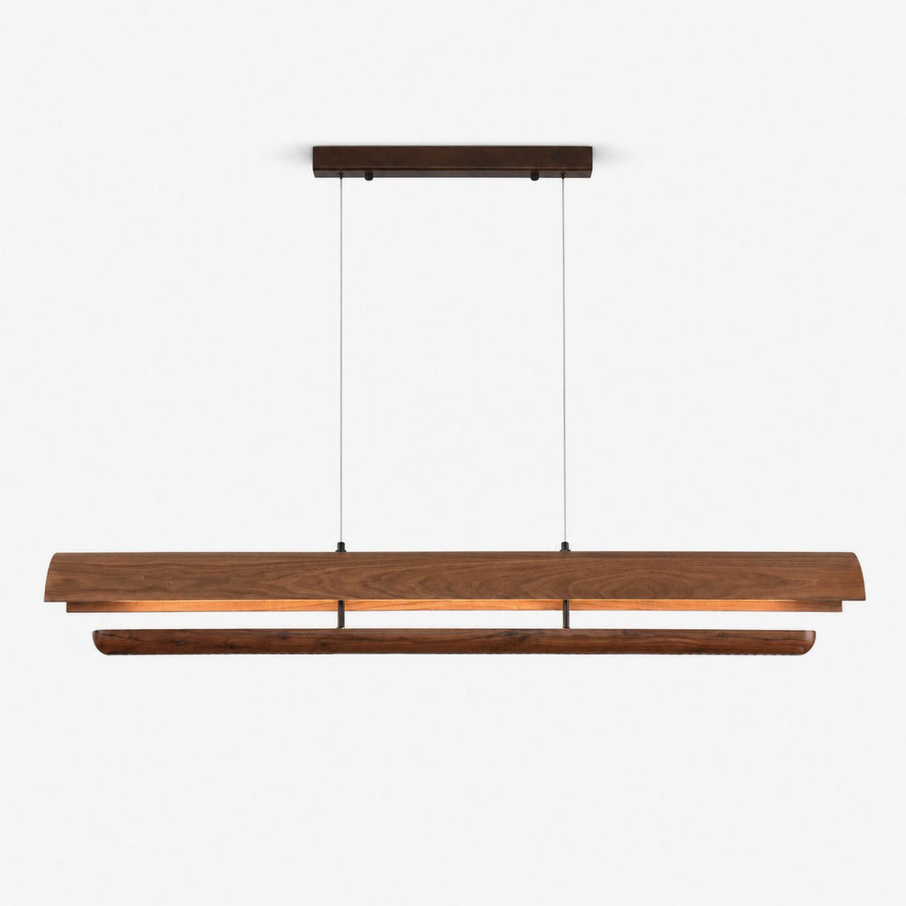 Curved Wood Linear Pendant Light