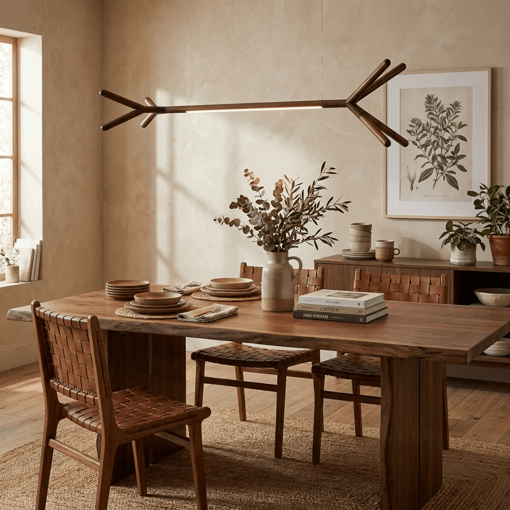 Branch Wood Linear Pendant Light