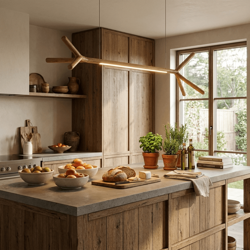 Branch Wood Linear Pendant Light