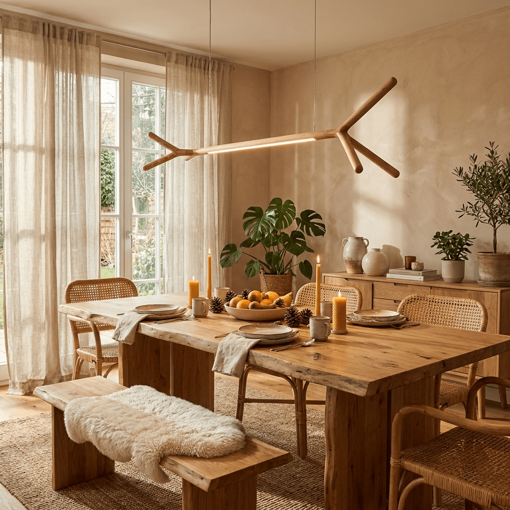 Branch Wood Linear Pendant Light