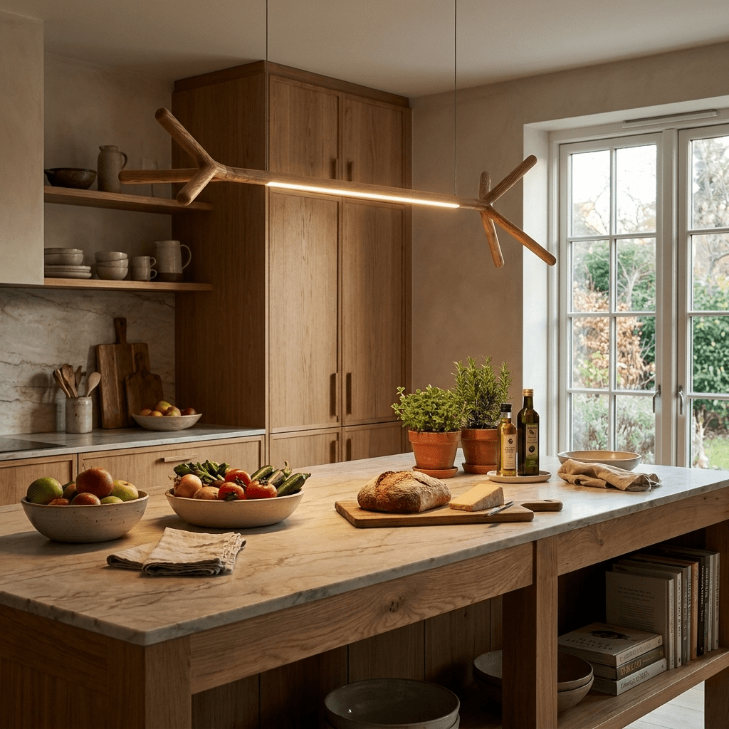 Branch Wood Linear Pendant Light