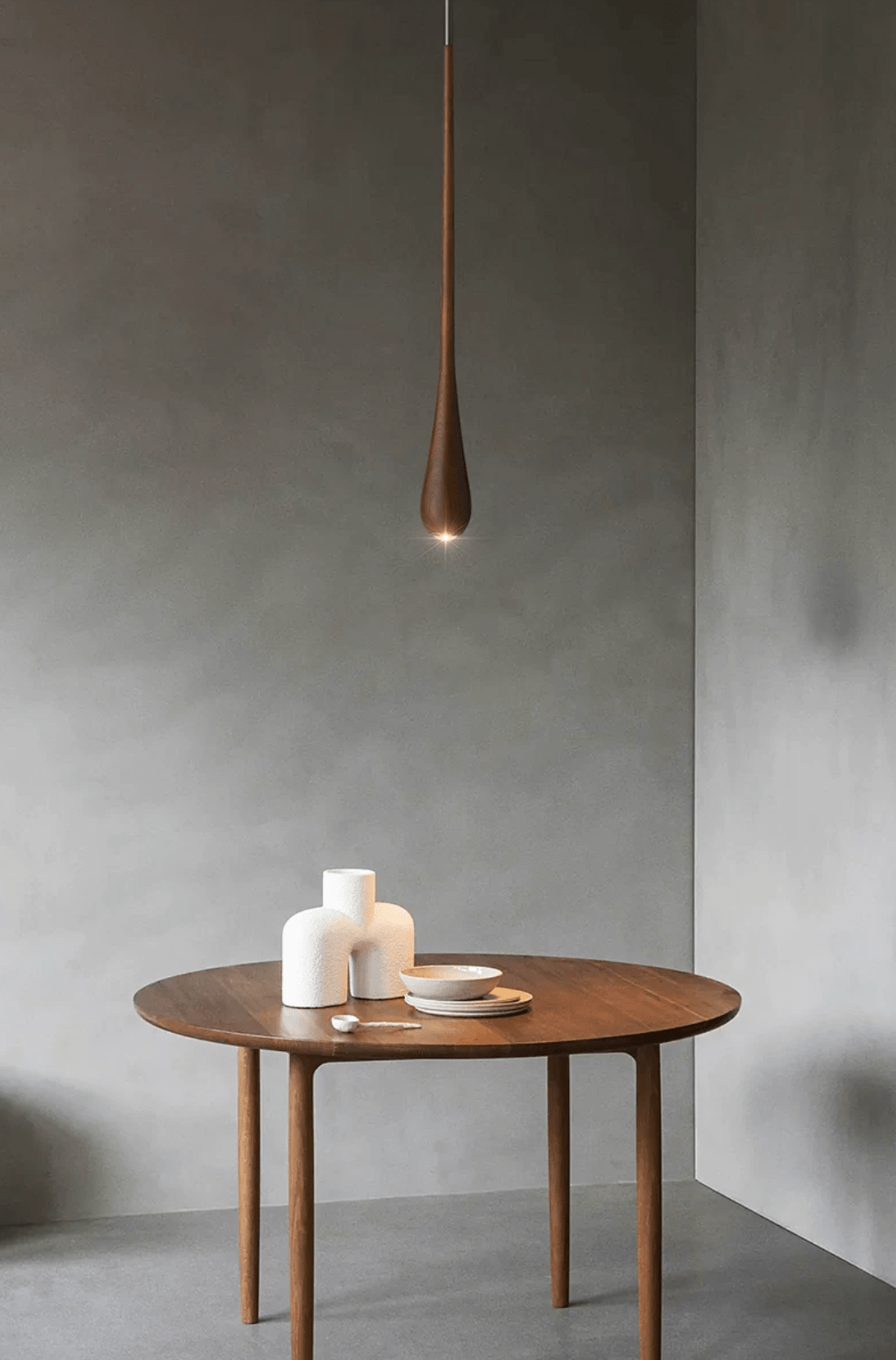 Elongated Teardrop Pendant Light