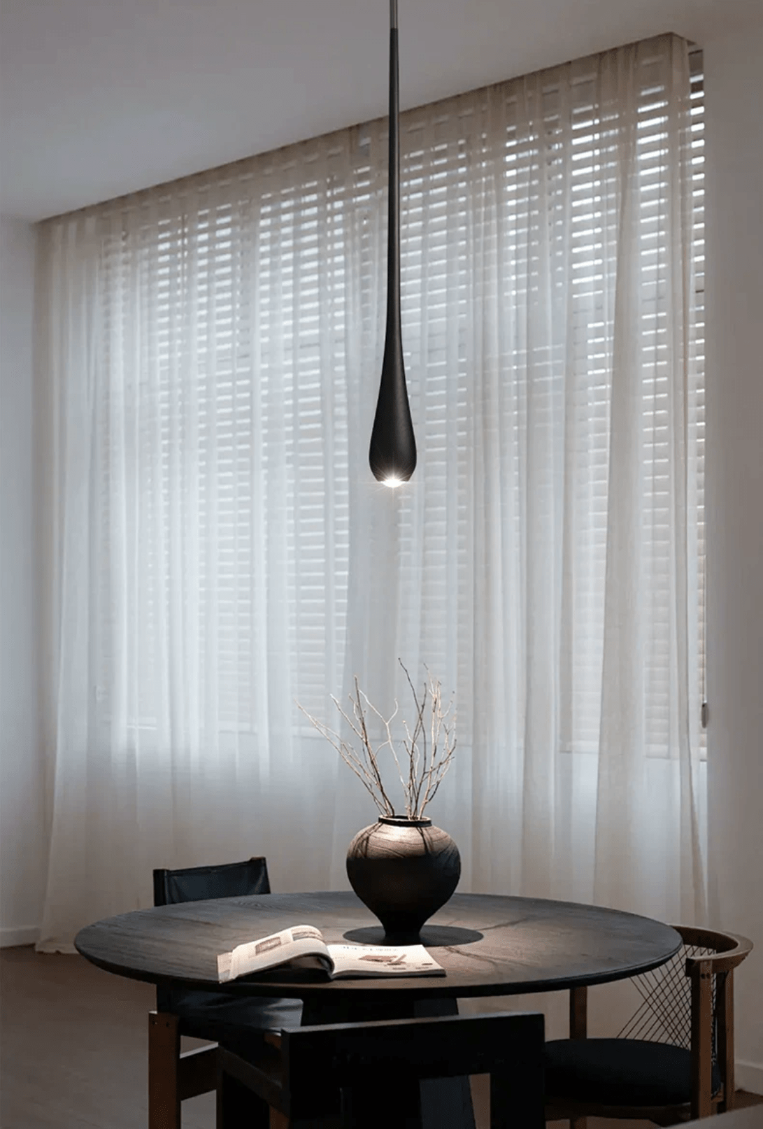 Elongated Teardrop Pendant Light