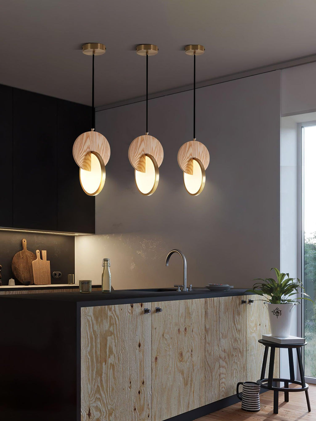 Double Disk Pendant Lamp