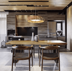 Wooden Patchwork Ring Chandelier