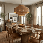 Meadow Tiered Rattan Chandelier
