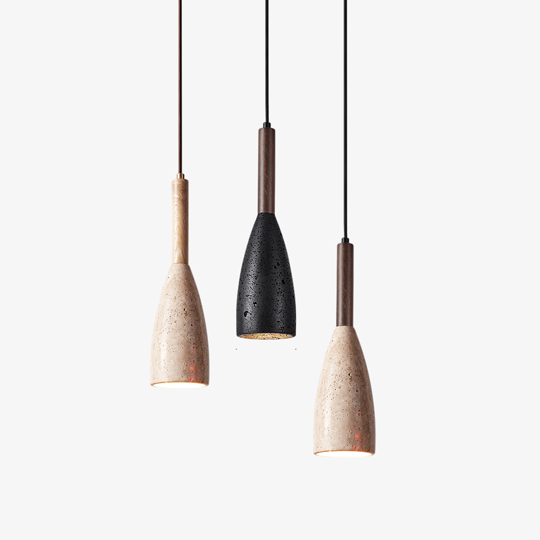 Travertine Teardrop Pendant Light