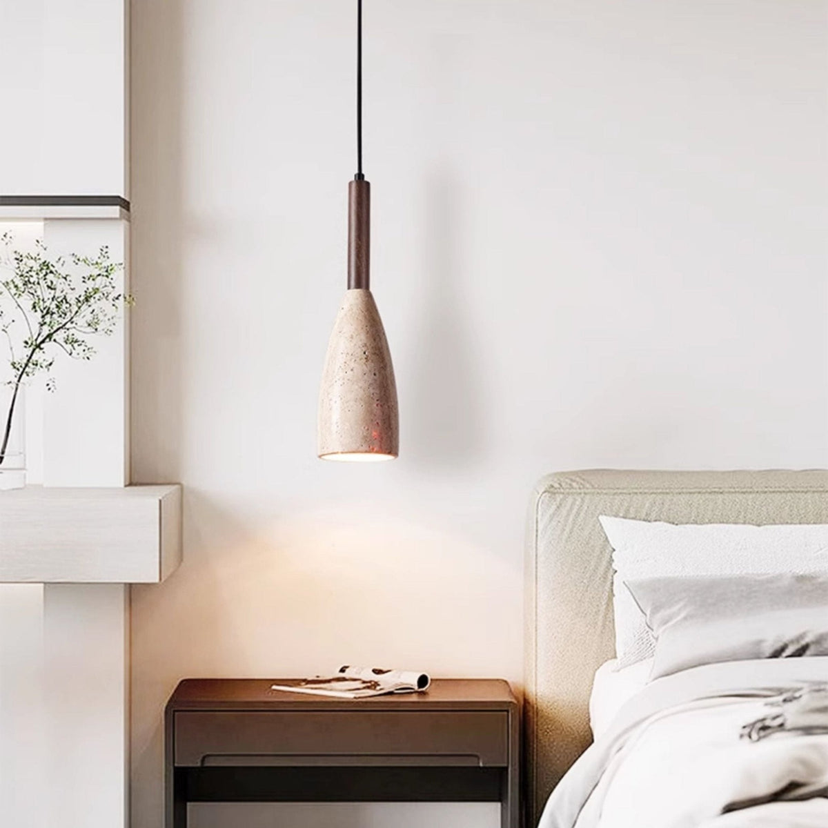 Travertine Teardrop Pendant Light