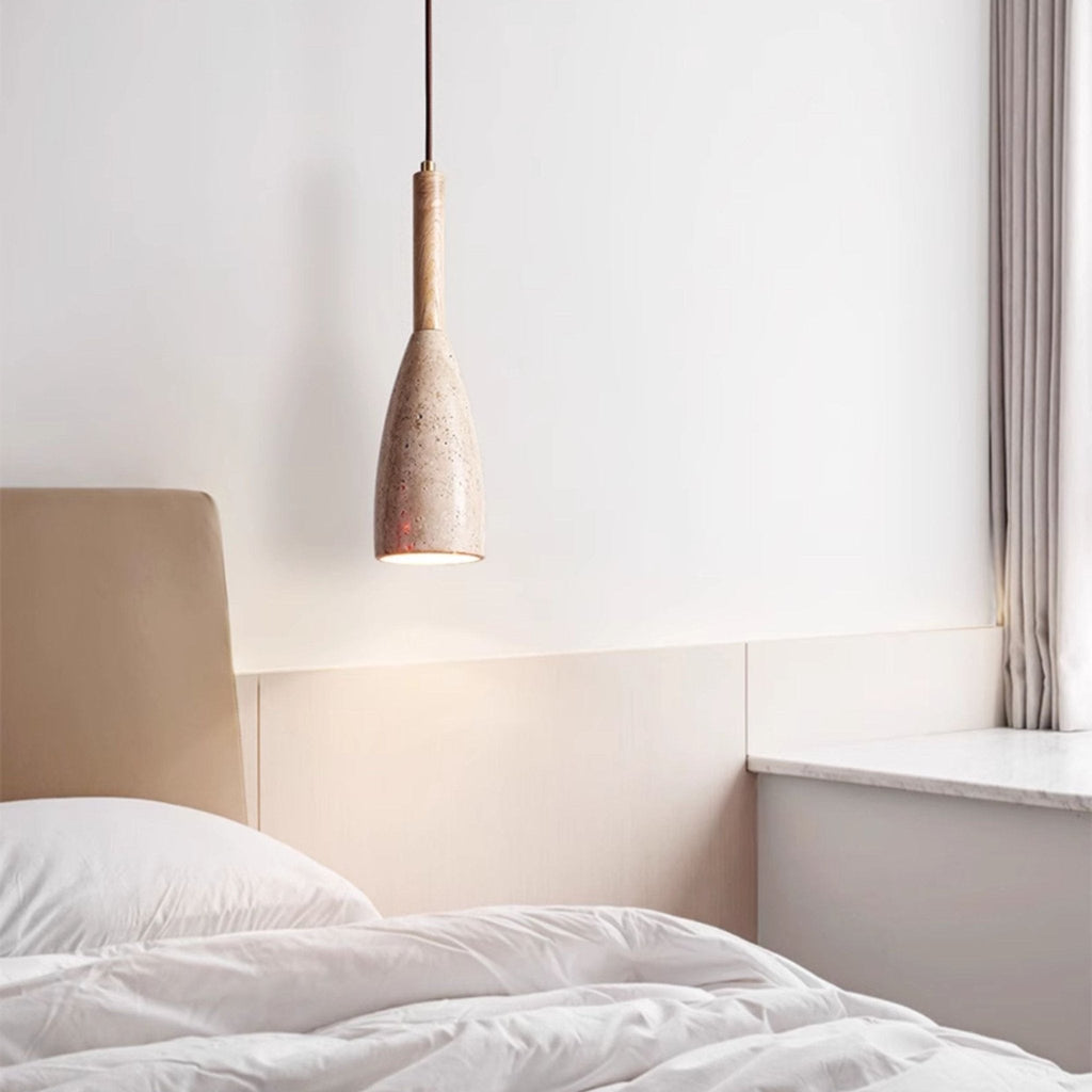 Travertine Teardrop Pendant Light