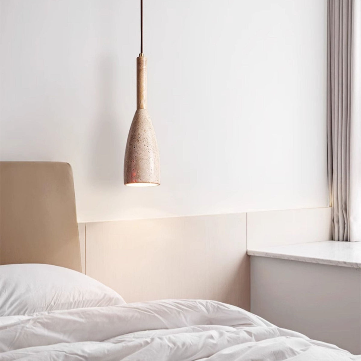 Travertine Teardrop Pendant Light
