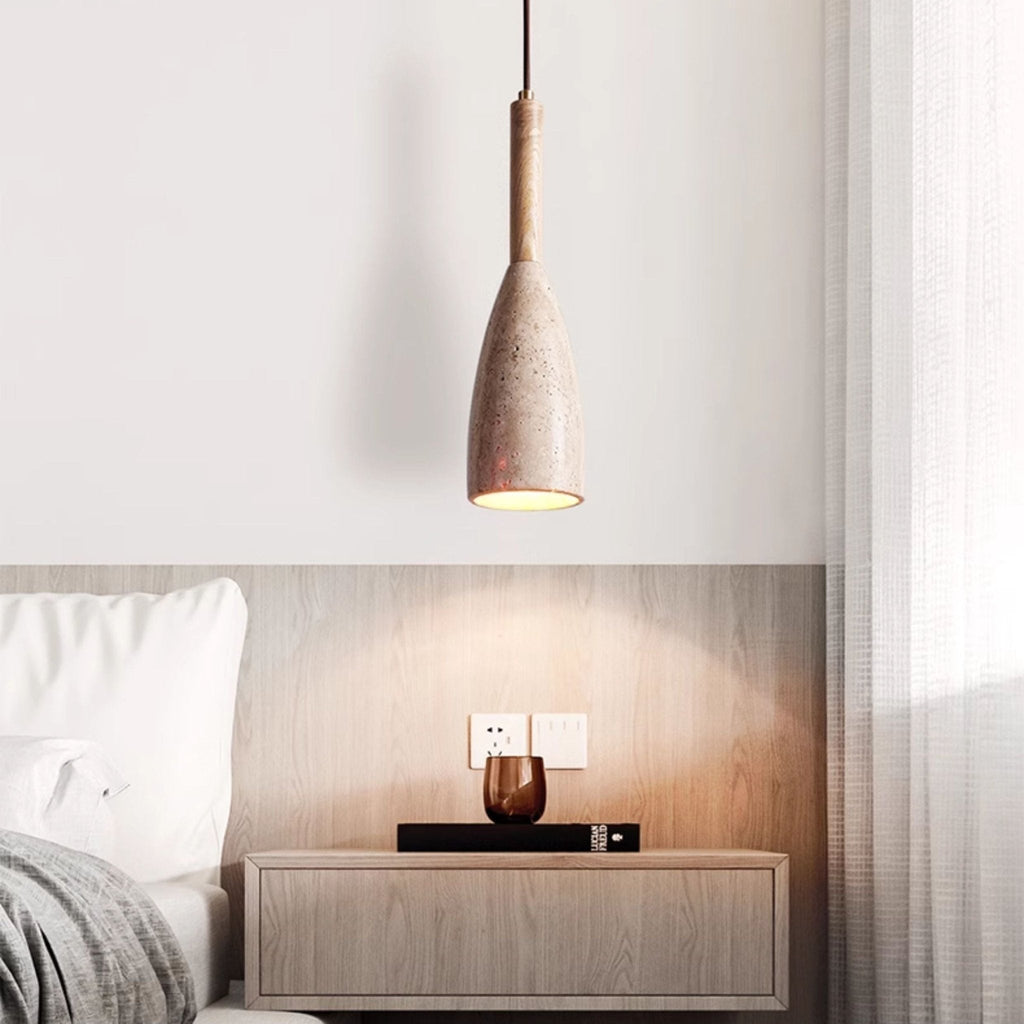 Travertine Teardrop Pendant Light