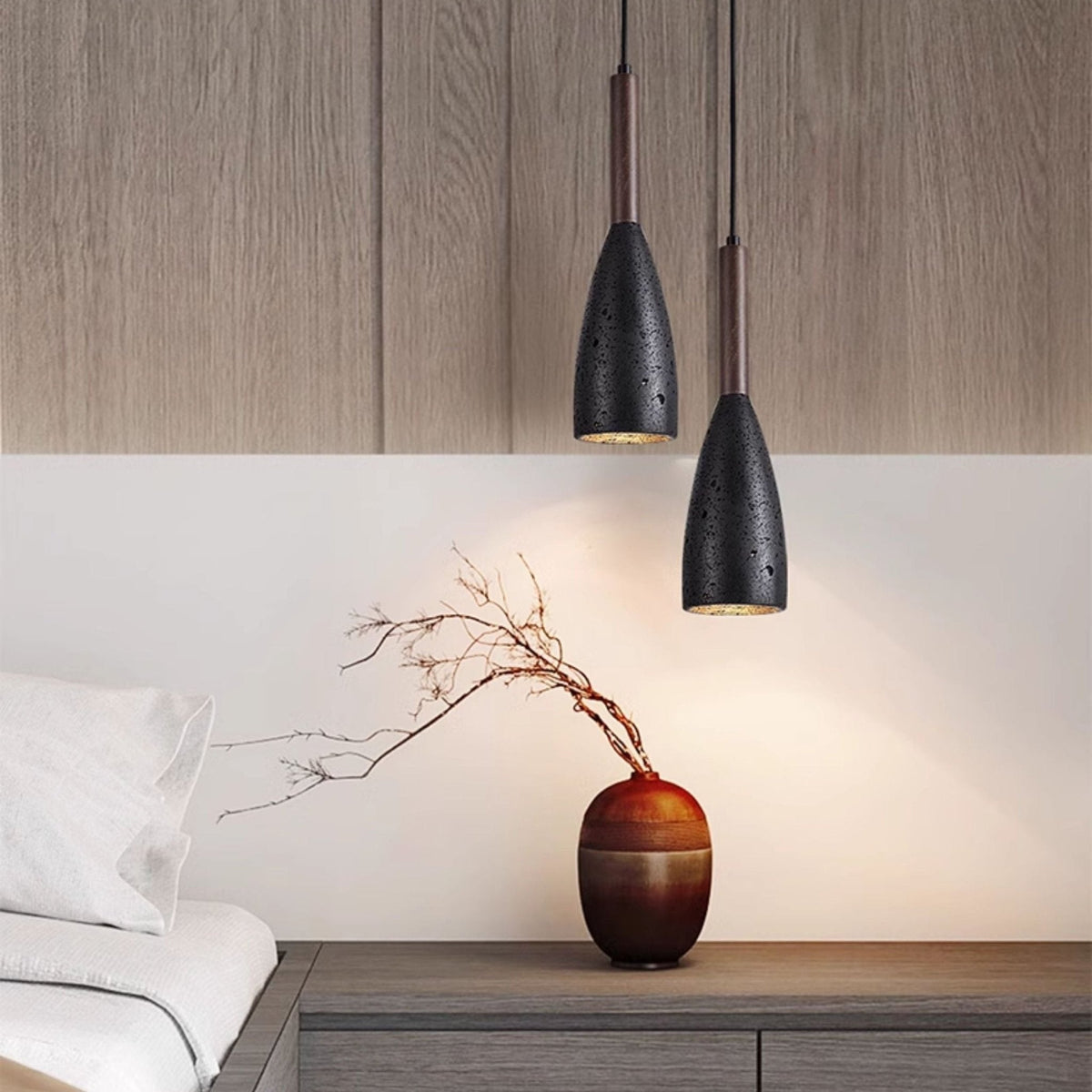 Travertine Teardrop Pendant Light