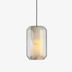 Alabaster Glass Cylinder Pendant Light
