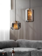 Alabaster Glass Cylinder Pendant Light