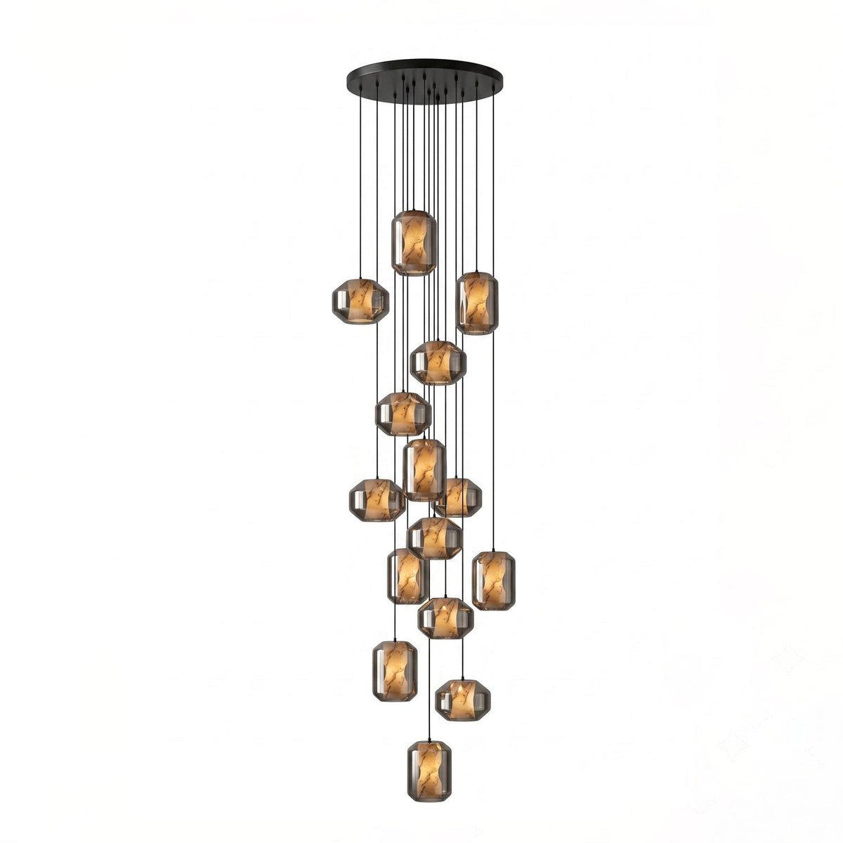 Alabaster Glass Cylinder Pendant Light