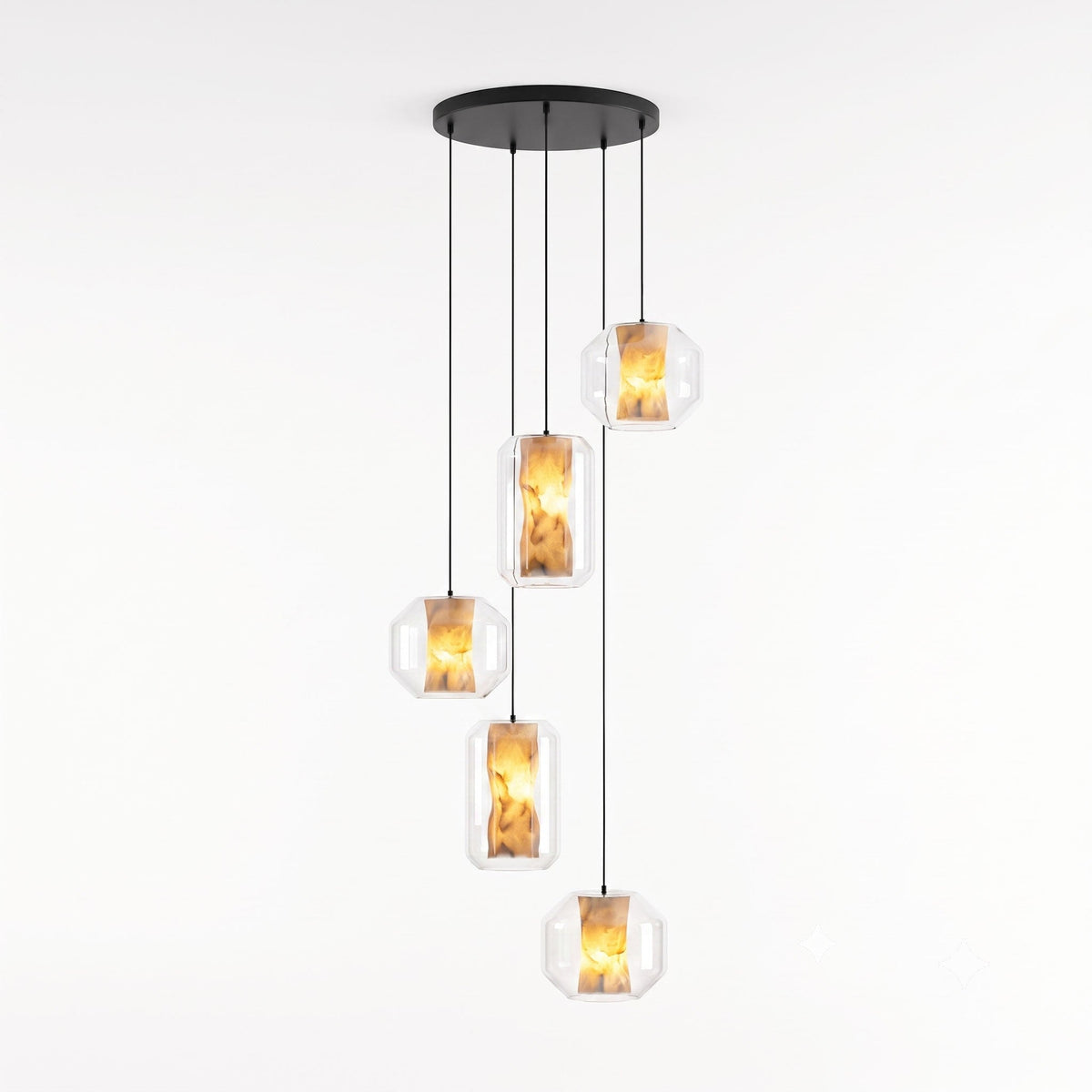Alabaster Glass Cylinder Pendant Light