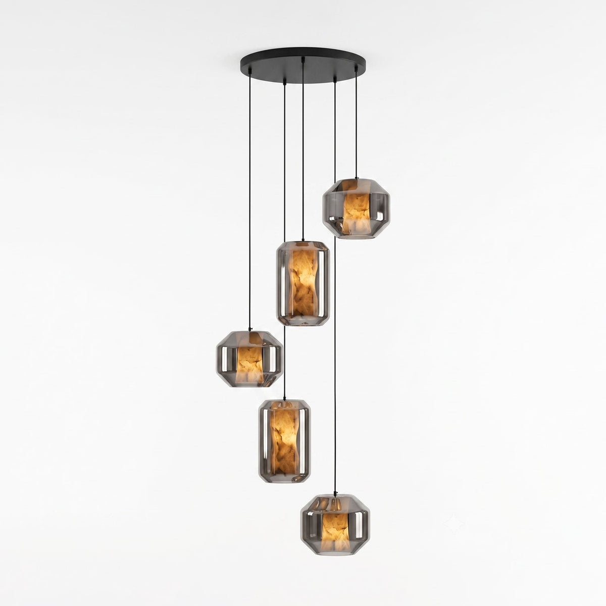 Alabaster Glass Cylinder Pendant Light