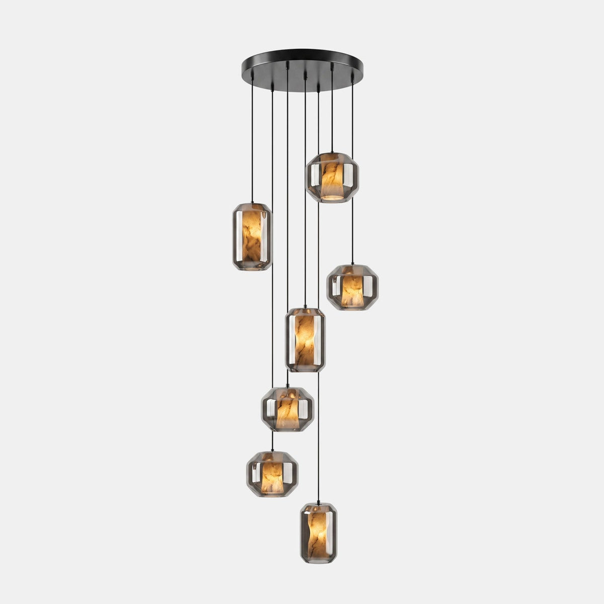Alabaster Glass Cylinder Pendant Light