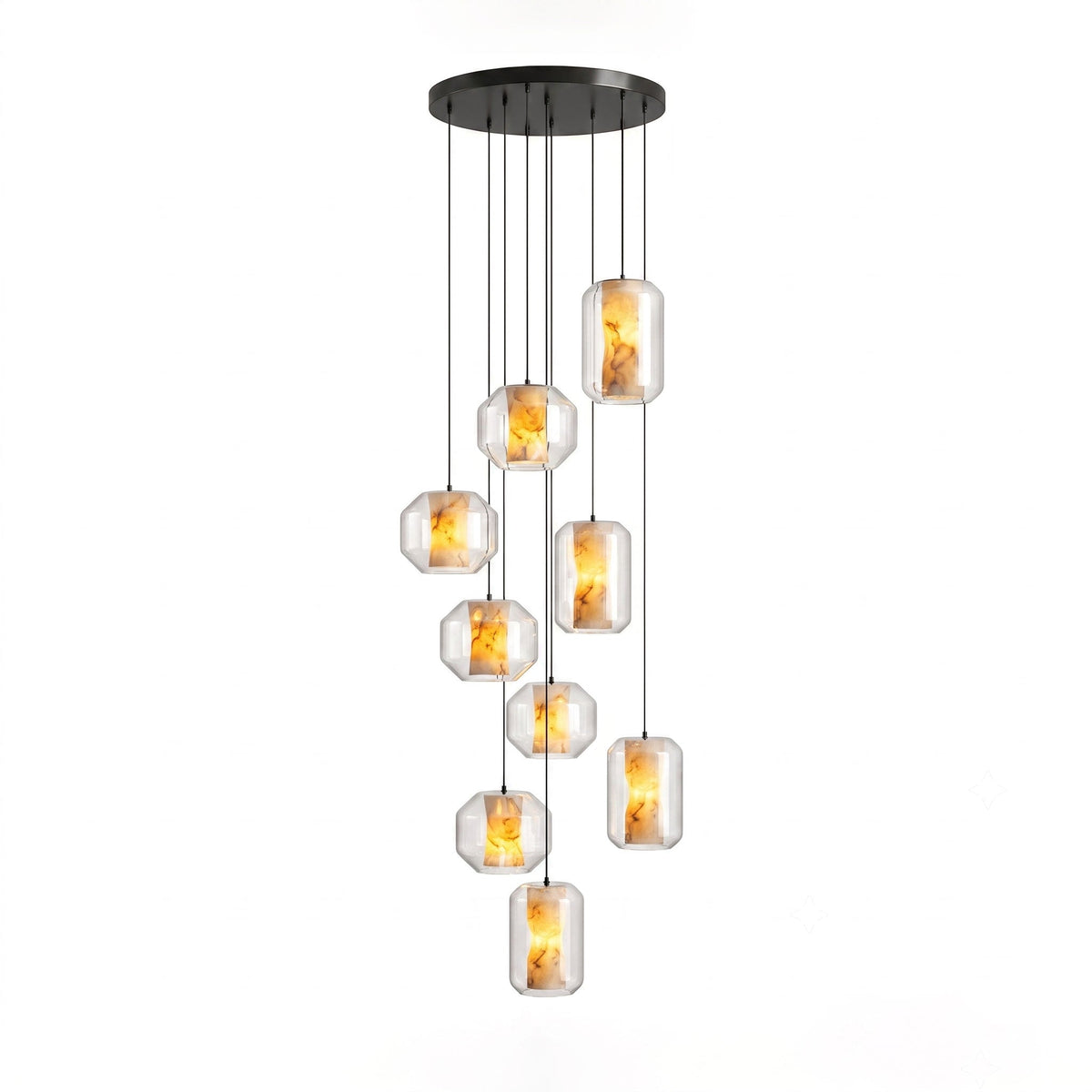 Alabaster Glass Cylinder Pendant Light