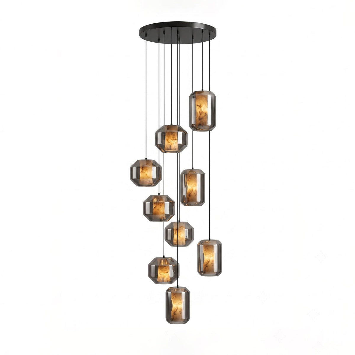 Alabaster Glass Cylinder Pendant Light