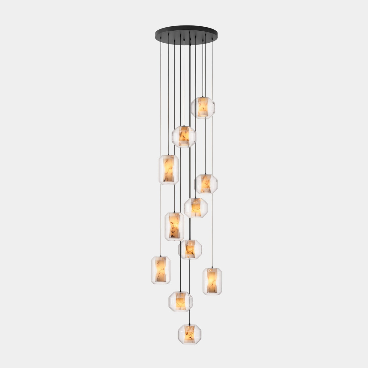 Alabaster Glass Cylinder Pendant Light