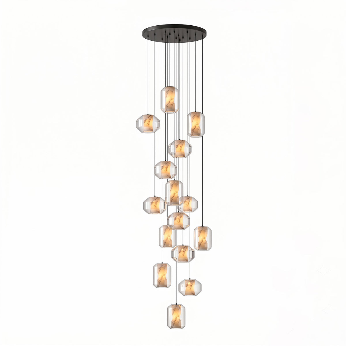 Alabaster Glass Cylinder Pendant Light