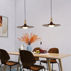 Walnut Wood Dish Pendant Light
