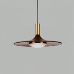 Walnut Wood Dish Pendant Light