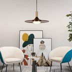 Walnut Wood Dish Pendant Light