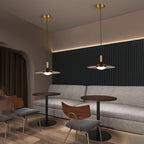 Walnut Wood Dish Pendant Light