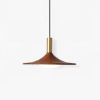 Walnut Wood Dish Pendant Light