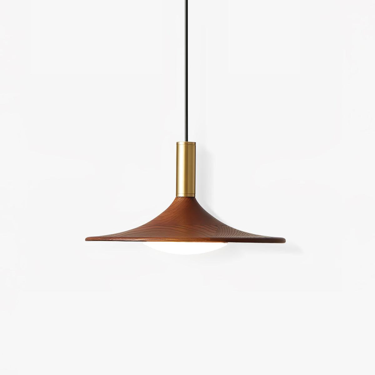 Walnut Wood Dish Pendant Light