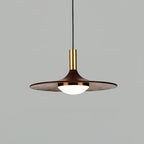 Walnut Wood Dish Pendant Light