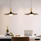 Walnut Wood Dish Pendant Light