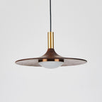 Walnut Wood Dish Pendant Light