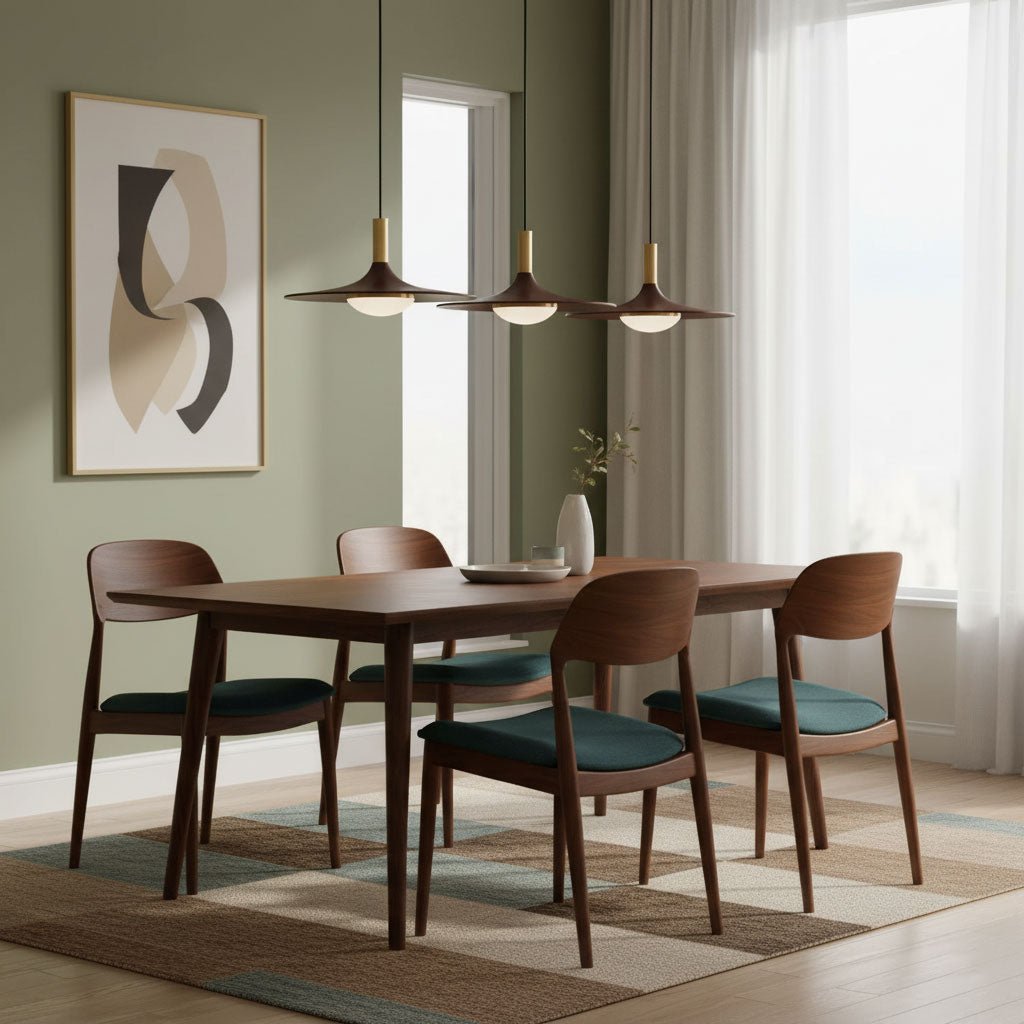 Walnut Wood Dish Pendant Light