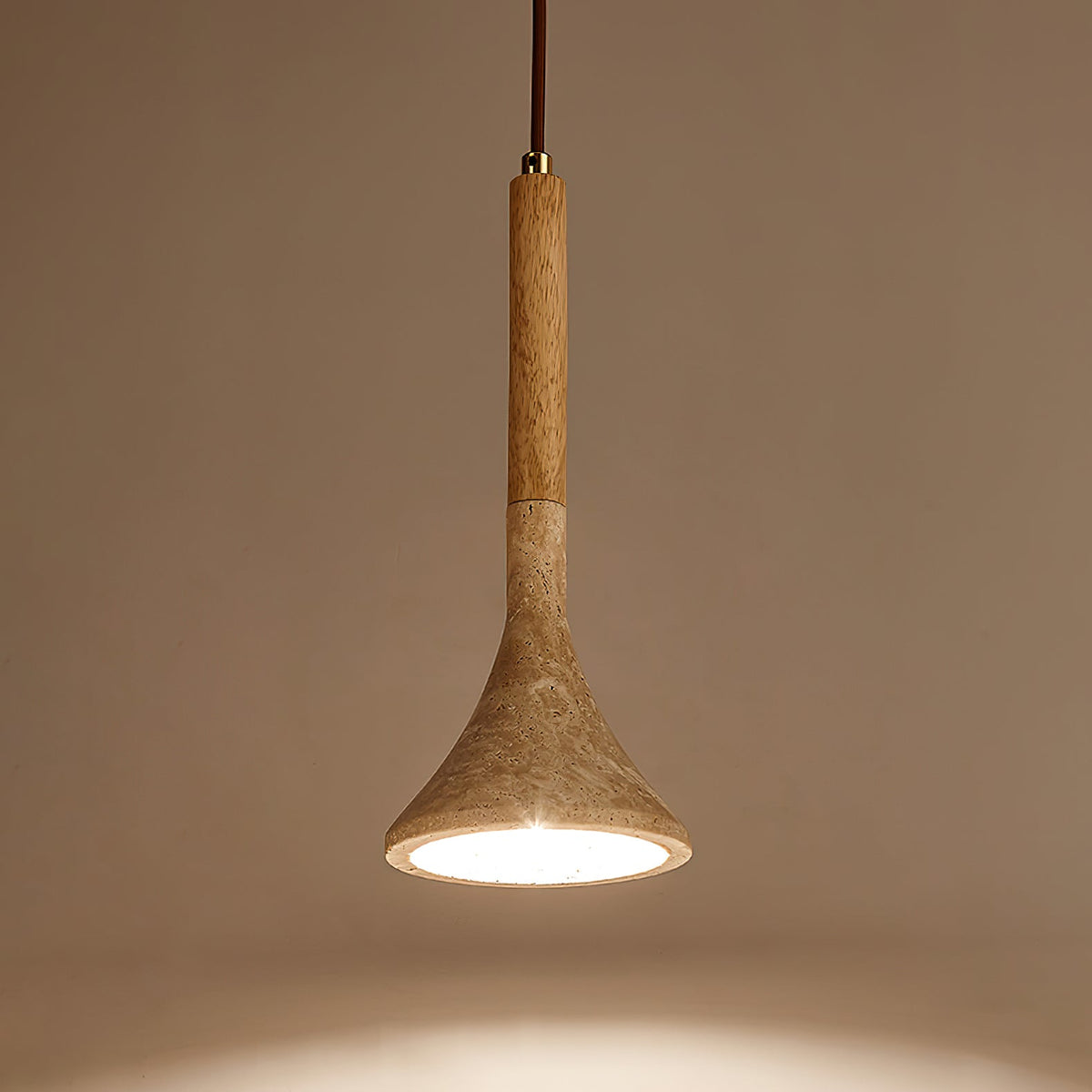 Verano Travertine Cone Pendant Light