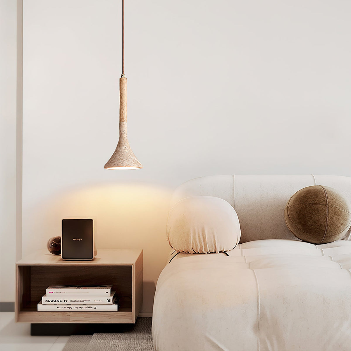 Verano Travertine Cone Pendant Light