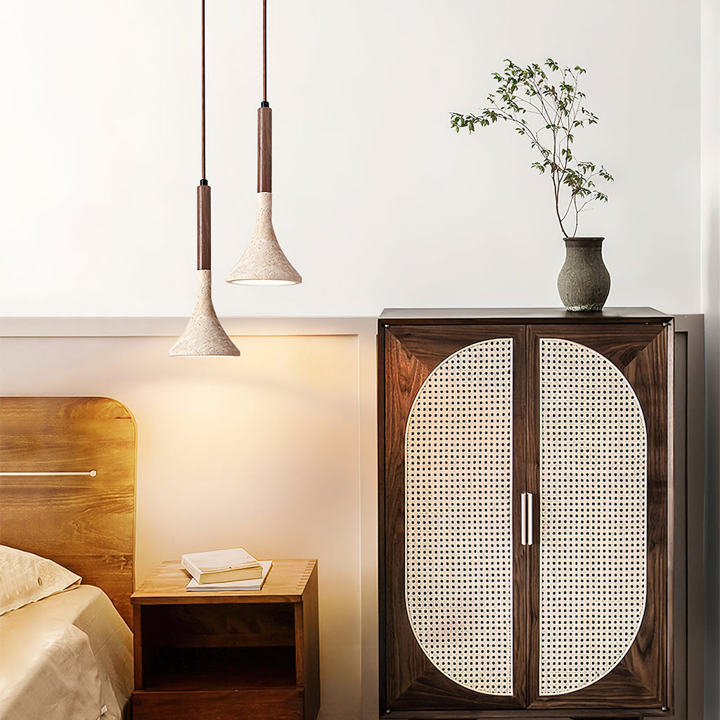 Verano Travertine Cone Pendant Light