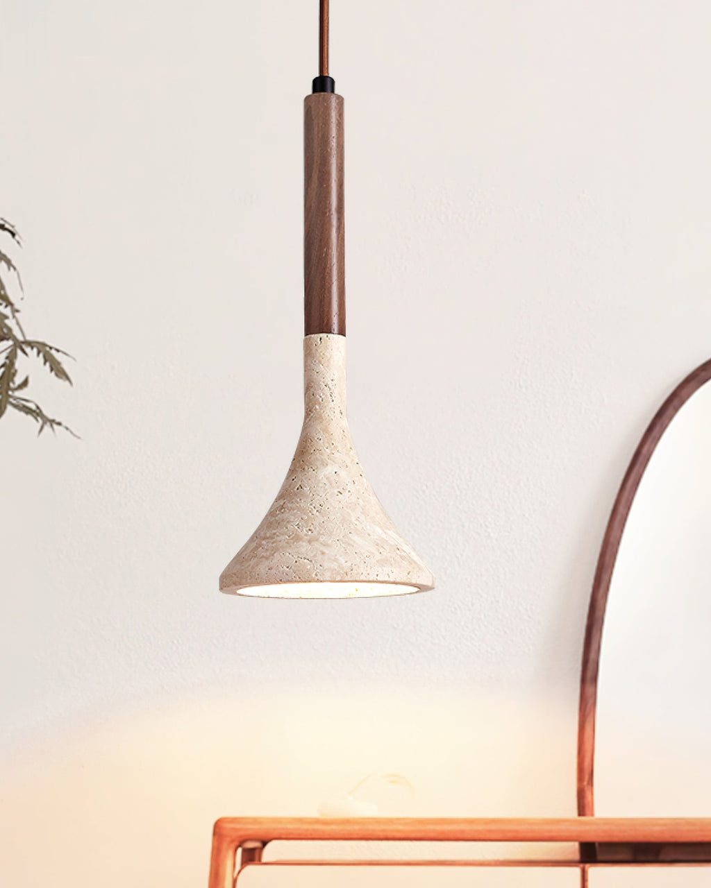 Verano Travertine Cone Pendant Light