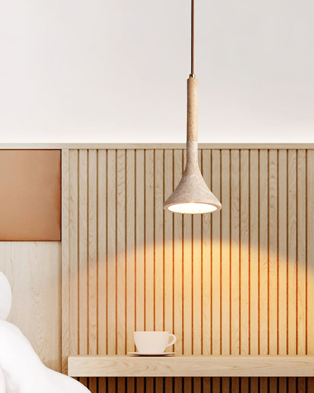 Verano Travertine Cone Pendant Light