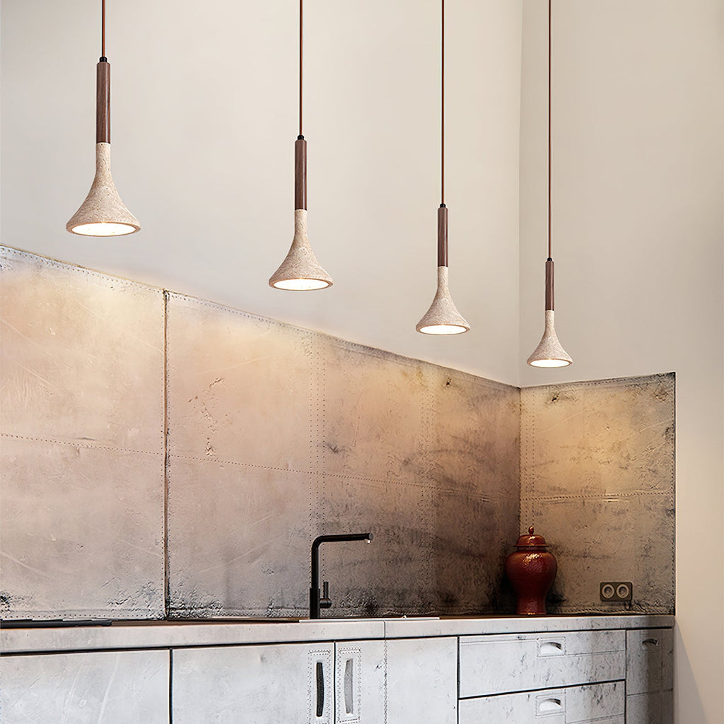 Verano Travertine Cone Pendant Light