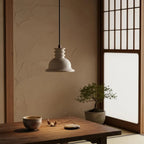 Travertine Ribbed Dome Pendant Light