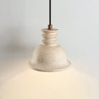Travertine Ribbed Dome Pendant Light