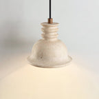 Travertine Ribbed Dome Pendant Light